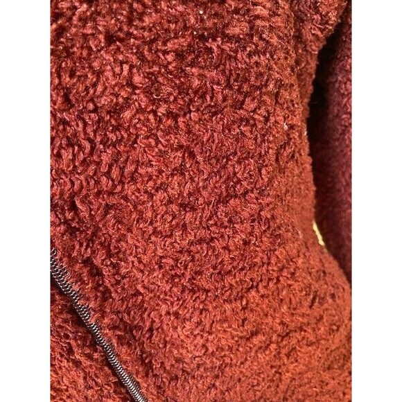 Patagonia Curly-Q Fuzzy Fleece Synchilla Maroon Full Zip Teddy Jacket Size M - Picture 4 of 9